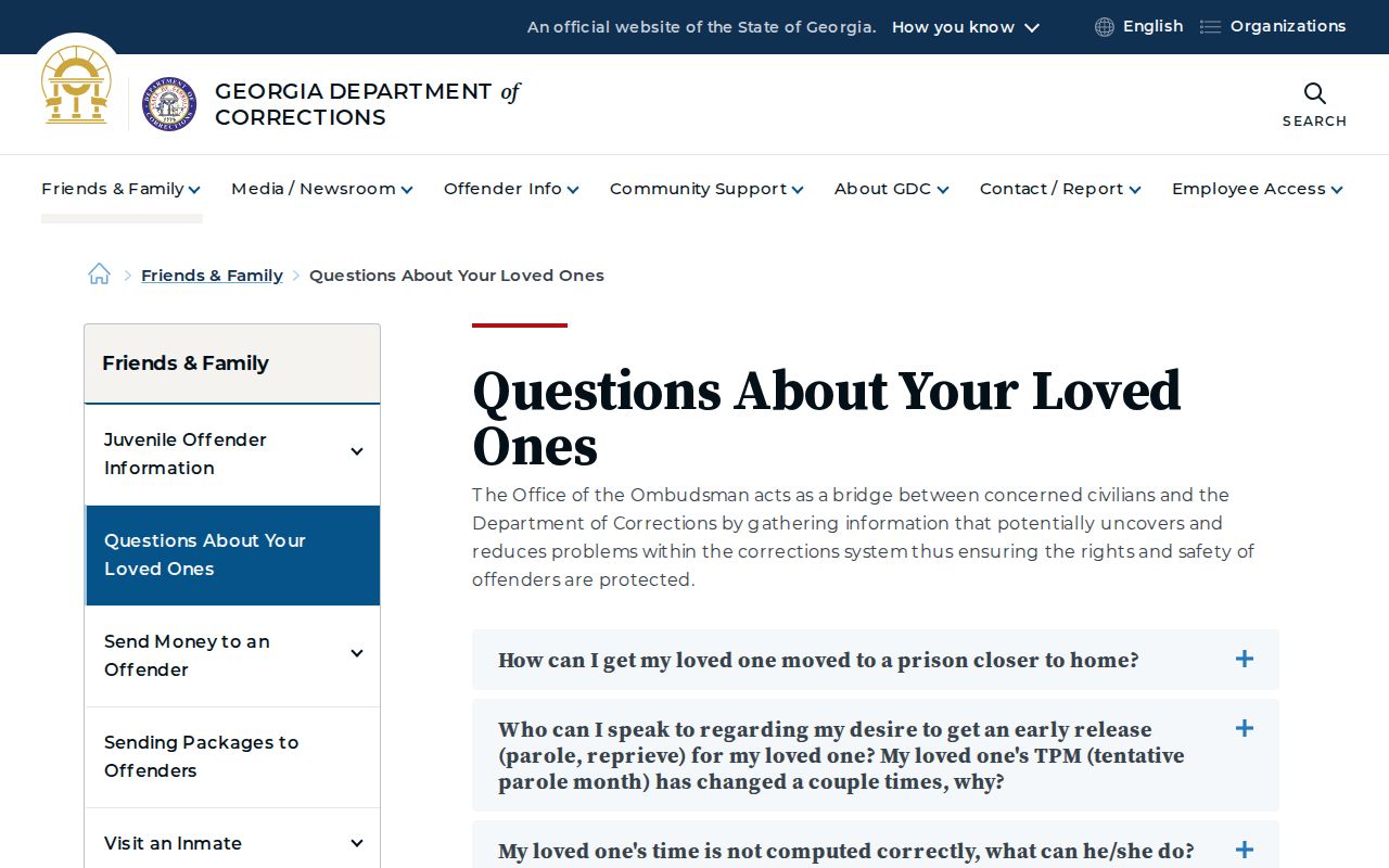 Georgia GDC guidance for confirming an inmate release date